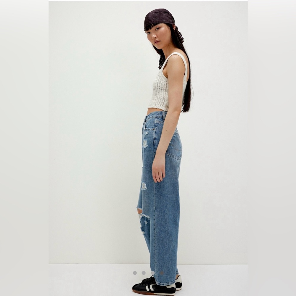 We The Free| Distressed Raw Hem Straight Leg Jeans